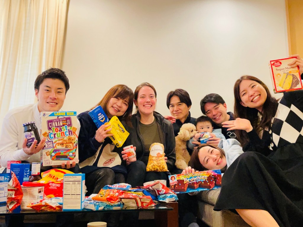 Sharing American snacks